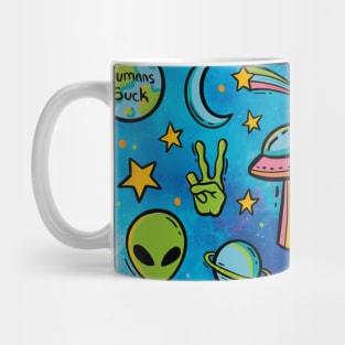 Galactic Retro Revival - Cosmic 90s Invasion Mug